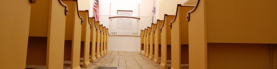 The pulpit, floor, and pews in the African Meeting House, the center of the free African American community in antebellum Boston and birthplace of the Abolition Movement.