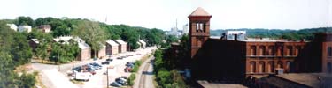 Panormaic view of the Ashton Mill village in Cumberland, RI.