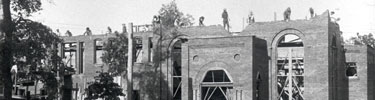Students working on a building at Tuskegee Institute.