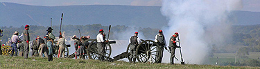Cannon fire during the 2005 battle reenactment