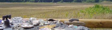 Tributes left at the Flight 93 Temporary Memorial overlook the crash site