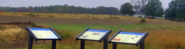 Interpretive exhibits on May 1 battlefield