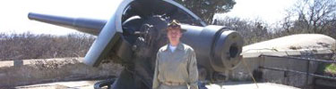 Army Ground Forces Association Re-inactor working at Battery Gunnison