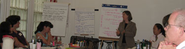 Superintendent Gay Vietzke leads a planning session