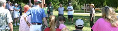 Ranger Lee Cotton giving a guided tour