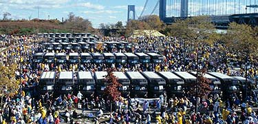 The New York City marathon starts from Fort Wadsworth every year