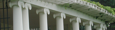 The Ionic columns along the porch of Aspet