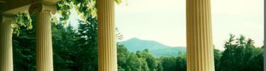 West Porch of Aspet looking toward Mt. Ascutney
