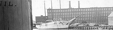 A ship docked at Central Wharf in Salem, c. 1900. Collections of Salem Maritime NHS