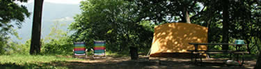 A tent campsite at Big Meadows Campground.