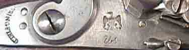 Close-up of Springfield musket lockplate dated 1799