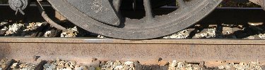 The weight of a train sits on an area the size of a dime where the wheel meets the rail. NPS Photo, Ken Ganz