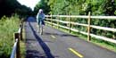 Bike rider on Blackstone River Bikeway