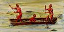 Virginia Indians fishing from a canoe