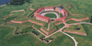 An aerial view of Fort McHenry.