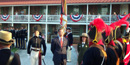 The honorary colonel reviews the troops.