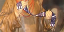 Wampum belt being presented at a ceremony.