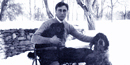 FDR as a young man with two of his dogs.