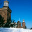 Twin Lighthouse in winter