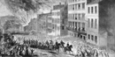 Union troops enter the city of Richmond during the evacuation fire of April 1865.