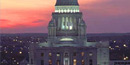 Rhode Island statehouse at sunset