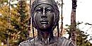 Bronze statue of a Passamaquoddy woman. Bronze statue of a Passamaquoddy woman.