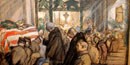 An artist's impression of Theodore Roosevelt's funeral at Christ Church in Oyster Bay, NY.