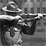 US soldier test-firing experimental Garand T3 about 1931