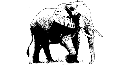 Drawing of African Elephant.  Steamtown has a locomotive which weighs about as much as 85 African Elephants.