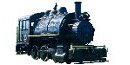 This small steam locomotive has six wheels and has a water tank above the boiler.  It is called a 'saddle-tank' engine.