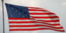 The Star-Spangled Banner flying high at Fort McHenry