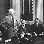President Eisenhower at press conference.
