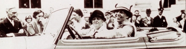 Eleanor Roosevelt driving her car