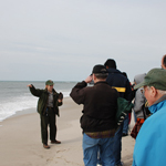 Ranger leads tour on beach