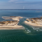 View of the breach at Old Inlet, looking north, on November 10, 2012