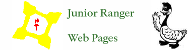 a yellow fort with a compass, a goose waves, Fort Staniwx Junior Ranger Web Pages