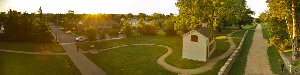 Innis House, Stone Wall, and Sunken road at Sunrise