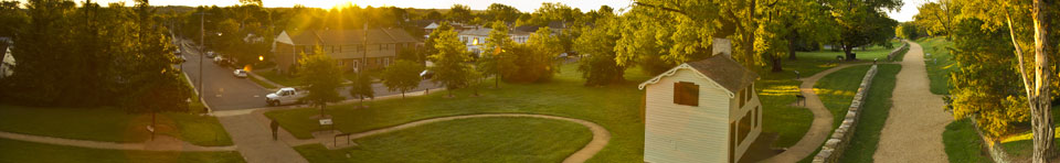 Innis House, Stone Wall, and Sunken road at Sunrise