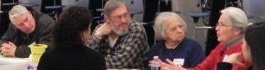 Citizens discuss ideas and concerns about the future of Fort Hancock.