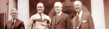 FDR and Political Foes on the steps of Springwood