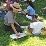 A park ranger presenting a program.