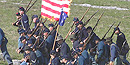 Union soldiers marching during the 2005 battle reenactment Union soldiers marching during the 2005 battle reenactment