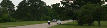 Visitor biking the Parkway