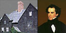 House of the Seven Gables and Nathaniel Hawthorne portrait House of the Seven Gables and Nathaniel Hawthorne portrait