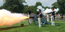 Fort McHenry Guard fires a cannon. Fort McHenry Guard fires a cannon.