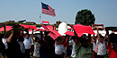 School children creating the Living American Flag. School children creating the Living American Flag.