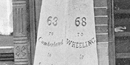 Closeup of mile marker Closeup of mile marker