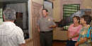 Photo of NPS staff with visitors at Declaration House Photo of NPS staff with visitors at Declaration House