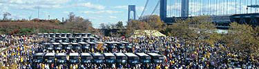 The New York City marathon starts from Fort Wadsworth every year