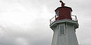 View of beacon atop lighthouse. View of beacon atop lighthouse.